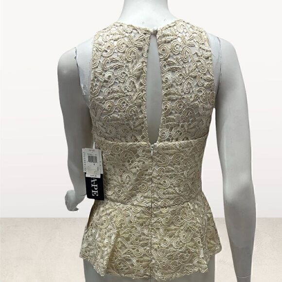 Xscape Sleevless Cream & Gold Sleeveless Dress - Picture 4 of 6